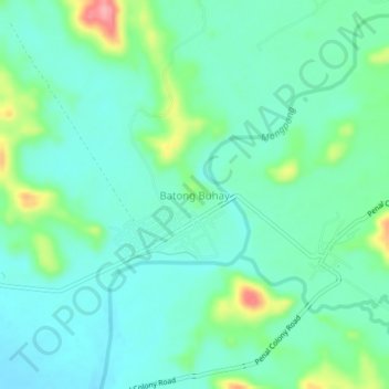 Mapa topográfico Batong Buhay, altitud, relieve