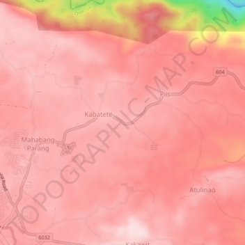 Mapa topográfico Kilib, altitud, relieve
