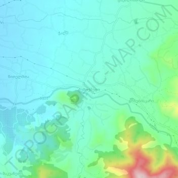 Mapa topográfico Shemokmedi, altitud, relieve