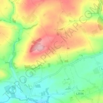 Mapa topográfico Knockavilla, altitud, relieve