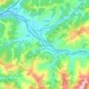 Mapa topográfico Langreo, altitud, relieve