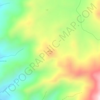 Mapa topográfico Mount Uac, altitud, relieve
