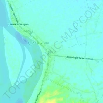 Mapa topográfico Bulala, altitud, relieve