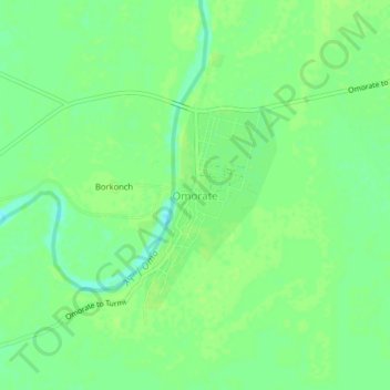 Mapa topográfico Omorate, altitud, relieve