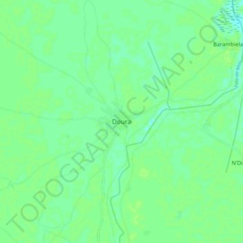 Mapa topográfico Doura, altitud, relieve