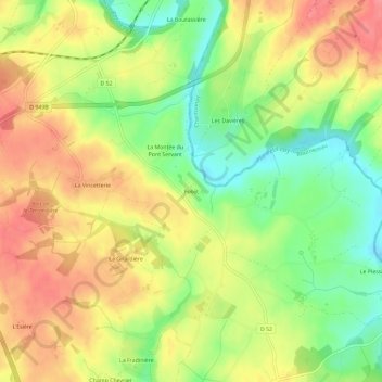 Mapa topográfico Foliet, altitud, relieve