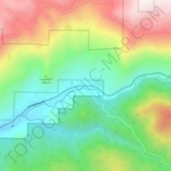 Mapa topográfico Kyburz, altitud, relieve