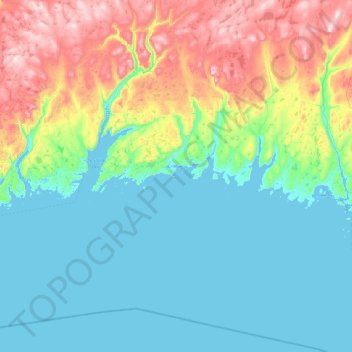 Mapa topográfico Cinq Cerf Islands, altitud, relieve