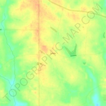 Mapa topográfico Laney, altitud, relieve