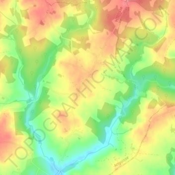 Mapa topográfico Le Burg, altitud, relieve