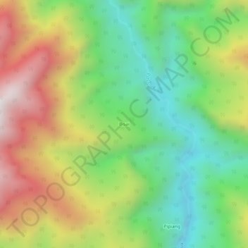 Mapa topográfico Bisai, altitud, relieve