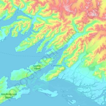 Mapa topográfico Channel Islands, altitud, relieve
