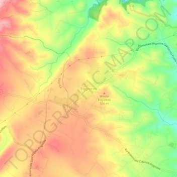 Mapa topográfico Frigintini, altitud, relieve