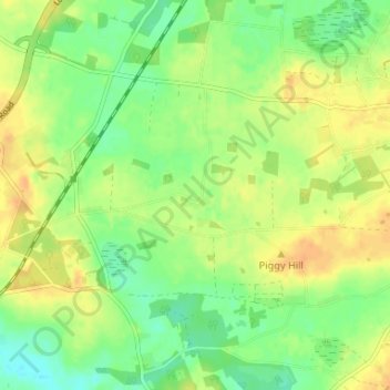 Mapa topográfico Wilby, altitud, relieve