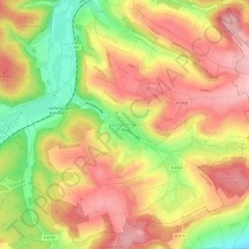 Mapa topográfico Leipferdingen, altitud, relieve