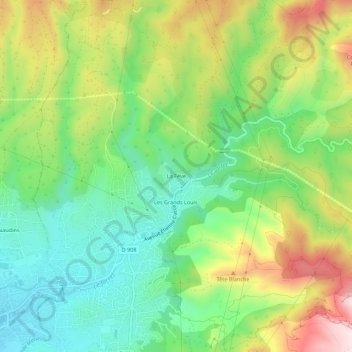 Mapa topográfico La Fève, altitud, relieve