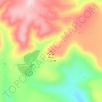 Mapa topográfico Cedar Mesa, altitud, relieve