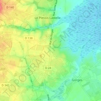 Mapa topográfico La Villette, altitud, relieve