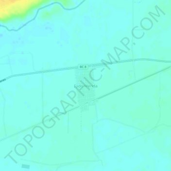 Mapa topográfico Ejido Mérida, altitud, relieve