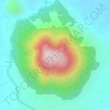 Mapa topográfico Dolok Singgalang, altitud, relieve