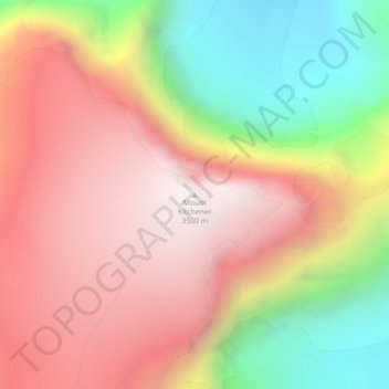 Mapa topográfico Mount Kitchener, altitud, relieve