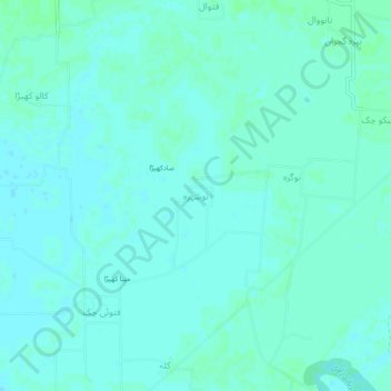 Mapa topográfico Naushehra, altitud, relieve