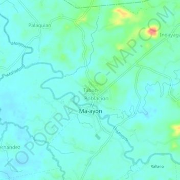 Mapa topográfico Tabuc, altitud, relieve