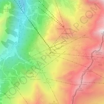 Mapa topográfico Idalpe, altitud, relieve