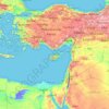 Mapa topográfico Chipre, altitud, relieve
