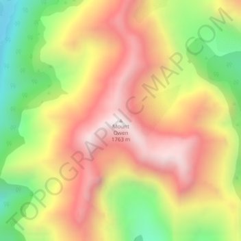 Mapa topográfico Mount Owen, altitud, relieve