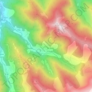 Mapa topográfico Carol, altitud, relieve
