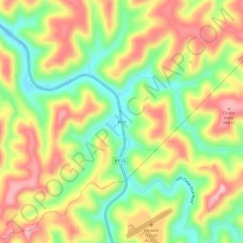 Mapa topográfico Ned, altitud, relieve