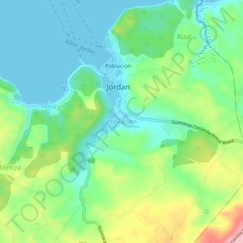 Mapa topográfico Poblacion, altitud, relieve