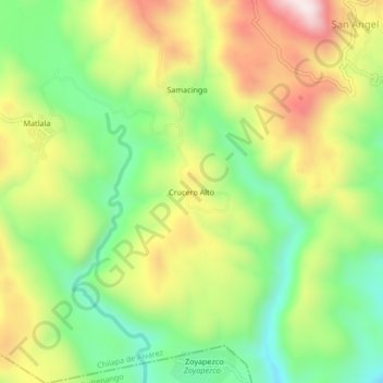 Mapa topográfico Crucero Alto, altitud, relieve