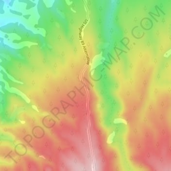 Mapa topográfico Le Fevre Overlook, altitud, relieve
