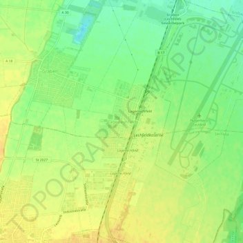 Mapa topográfico Lagerlechfeld, altitud, relieve