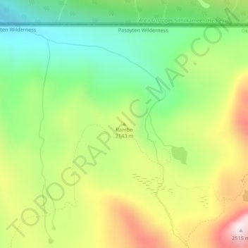 Mapa topográfico Rambo, altitud, relieve