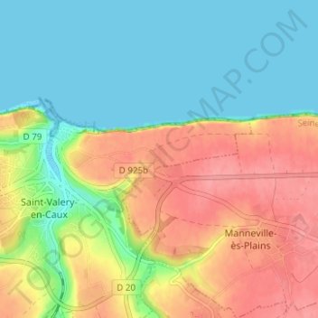 Mapa topográfico Ectot, altitud, relieve