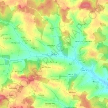 Mapa topográfico Ranzing, altitud, relieve