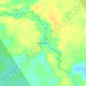 Mapa topográfico Nueva Creacion, altitud, relieve