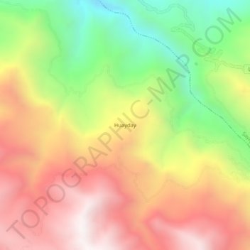 Mapa topográfico Huayday, altitud, relieve