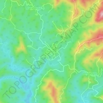 Mapa topográfico Belance, altitud, relieve