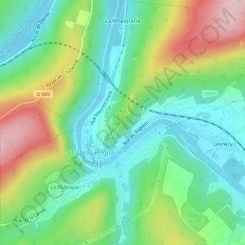 Mapa topográfico Roche Bayart, altitud, relieve