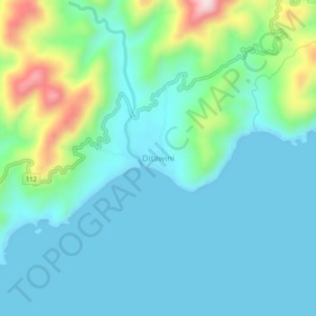 Mapa topográfico Ditawini, altitud, relieve