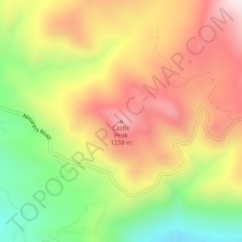 Mapa topográfico Castle Peak, altitud, relieve