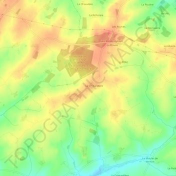 Mapa topográfico La Jambuère, altitud, relieve