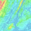 Mapa topográfico Jersey City, altitud, relieve