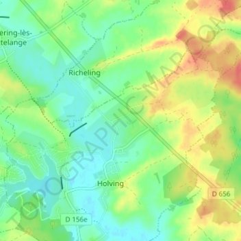 Mapa topográfico Ballering, altitud, relieve