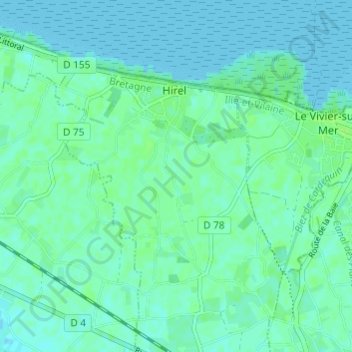 Mapa topográfico Mirlange, altitud, relieve