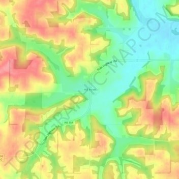 Mapa topográfico Hill Point, altitud, relieve